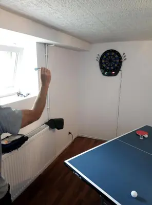 Eine Spielezimmer in der Unterkunft Haus Löwenzahn