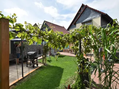 Ein Garten an der Unterkunft Schöne Ferienwohnung in Veckenstedt