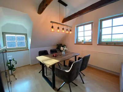 Ein Sitzbereich in der Unterkunft Urlaub in der Welterbestadt Quedlinburg
