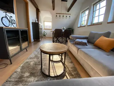 Ein Sitzbereich in der Unterkunft Urlaub in der Welterbestadt Quedlinburg