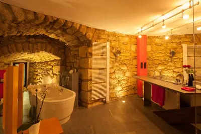 Ein Badezimmer in der Unterkunft Hotel Der Achtermann