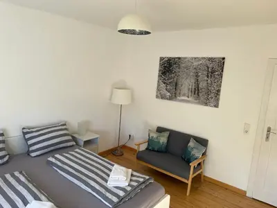 Ein Bett oder Betten in einem Zimmer der Unterkunft Ferienwohnung Arnold