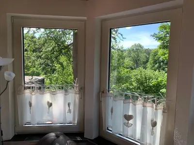 Ein Balkon oder eine Terrasse in der Unterkunft Haus am Kurpark