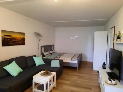 TV/Unterhaltungsangebot in der Unterkunft Ferienwohnung Schneeweißchen an der Therme
