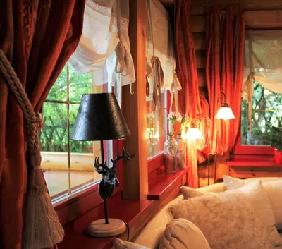 Ein Bett oder Betten in einem Zimmer der Unterkunft Chalet mit Schlossblick Wernigerode, Chalet 2
