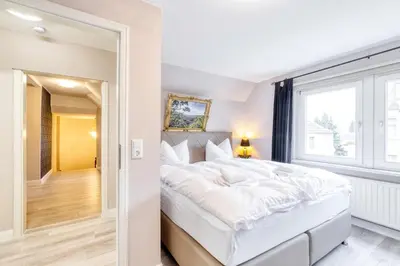 Ein Bett oder Betten in einem Zimmer der Unterkunft Villa an der Bode