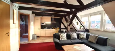 Ein Sitzbereich in der Unterkunft Apart Hotel Wernigerode