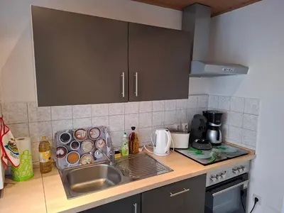 Küche/Küchenzeile in der Unterkunft Ferienwohnung Schöne Ecke