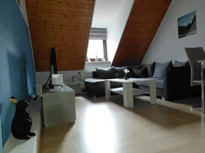 Ein Sitzbereich in der Unterkunft Ferienwohnung Schöne Ecke