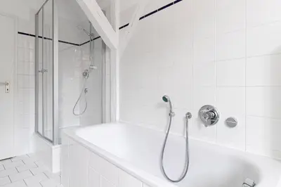 Ein Badezimmer in der Unterkunft Ferienwohnungen BUNTER HOF Quedlinburg