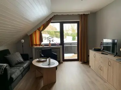 Küche/Küchenzeile in der Unterkunft Ferienwohnung Wiesenblick mit Terrasse im Landhaus Fischer