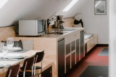 Küche/Küchenzeile in der Unterkunft Appartement Am Salzbergtal