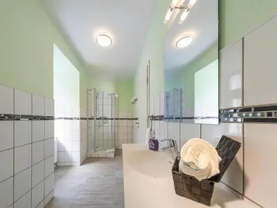 Ein Badezimmer in der Unterkunft Ferienwohnung Fachwerktraum, Wernigerode