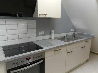 Küche/Küchenzeile in der Unterkunft Haus am Wolfsbach