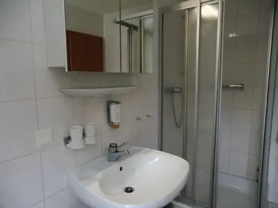 Ein Badezimmer in der Unterkunft Haus am Wolfsbach
