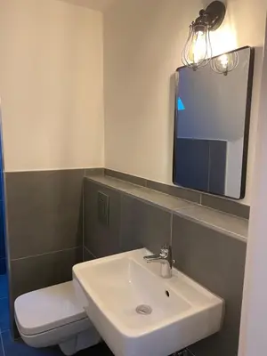 Ein Badezimmer in der Unterkunft Bett im Bahnhof Waldblick
