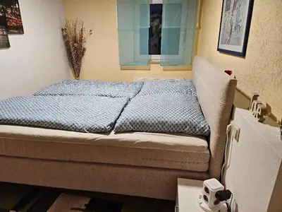 Ein Bett oder Betten in einem Zimmer der Unterkunft Ferienhaus am Osterberg