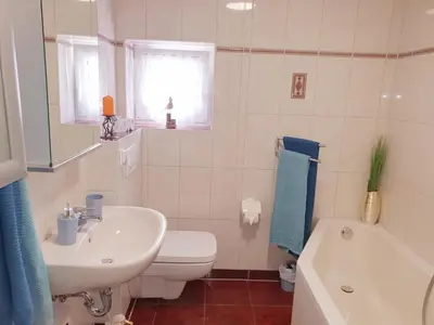 Ein Badezimmer in der Unterkunft Ferienhaus am Osterberg