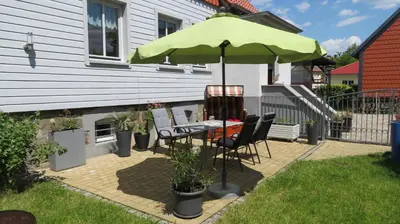 Ein Garten an der Unterkunft Ferienwohnung Luise