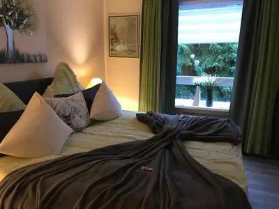 Ein Bett oder Betten in einem Zimmer der Unterkunft Wurmbergtraum Celina in Braunlage 4 Sterne zertifiziert vom DTV inklusive Wäschepakete