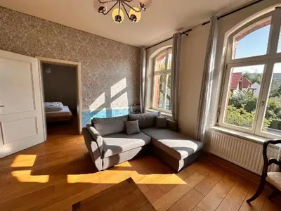 Ein Sitzbereich in der Unterkunft Altstadthotel Ilsenburg