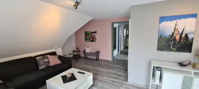 Ein Sitzbereich in der Unterkunft Ferienwohnung Nr 12 inkl Bettwäsche Handtücher Endreinigung