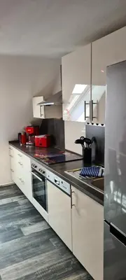 Küche/Küchenzeile in der Unterkunft Ferienwohnung Nr 12 inkl Bettwäsche Handtücher Endreinigung