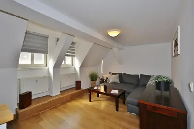 Ein Sitzbereich in der Unterkunft Ferienwohnung im Marktkirchhof