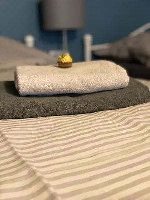 Ein Bett oder Betten in einem Zimmer der Unterkunft Morgentau Altenau