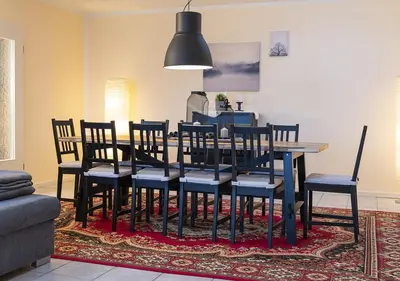 Ein Sitzbereich in der Unterkunft Harz Living