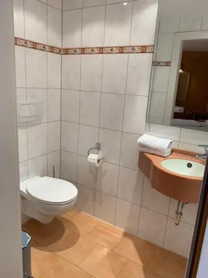 Ein Badezimmer in der Unterkunft Hotel Haus am Hochwald