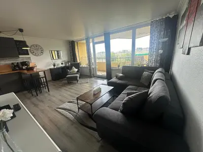 Ein Sitzbereich in der Unterkunft App 420 mit Schwimmbad und Sauna im Panoramic Hohegeiß Braunlage