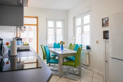 Küche/Küchenzeile in der Unterkunft Appartement am Westerntor II