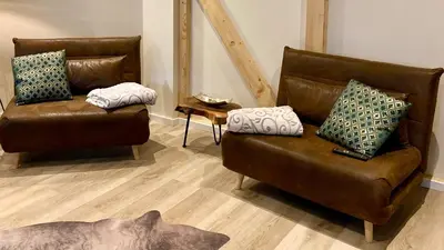 Ein Sitzbereich in der Unterkunft wohlBfinden appartementhaus