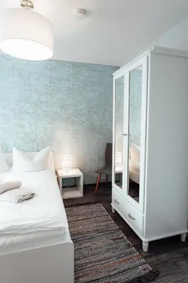 Ein Bett oder Betten in einem Zimmer der Unterkunft Zum Jakobi 2