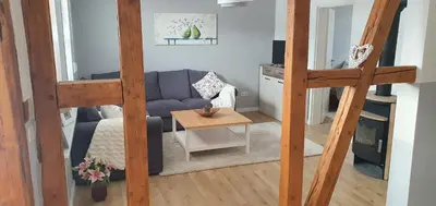 Ein Sitzbereich in der Unterkunft Ferienhaus Darlingerode