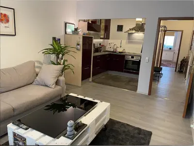 Küche/Küchenzeile in der Unterkunft Ferienwohnung am Fischteich - Wernigerode im Herzen des Harzes