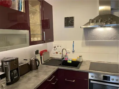 Küche/Küchenzeile in der Unterkunft Ferienwohnung am Fischteich - Wernigerode im Herzen des Harzes