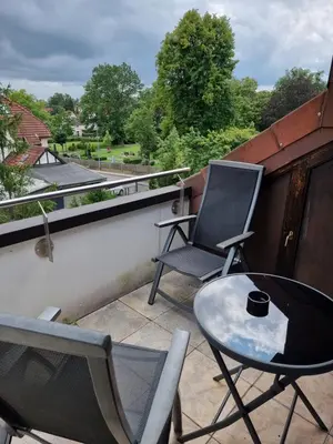 Ein Balkon oder eine Terrasse in der Unterkunft Michaels Fewo Erbhai