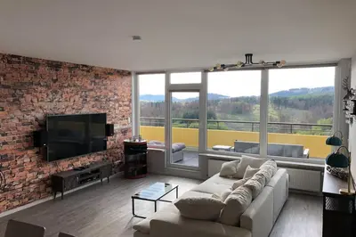 Ein Sitzbereich in der Unterkunft Penthouse mit Brockenblick App 370