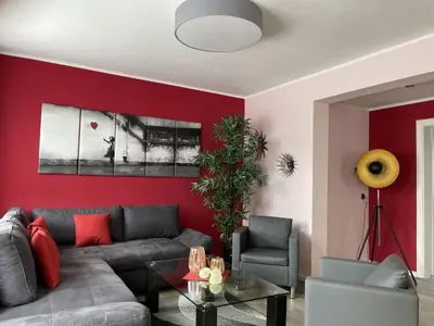 Ein Sitzbereich in der Unterkunft Ferienhaus BellaVita