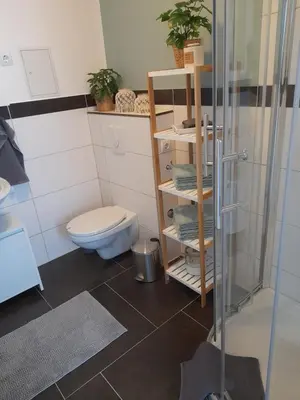 Ein Badezimmer in der Unterkunft Appartements am Eck