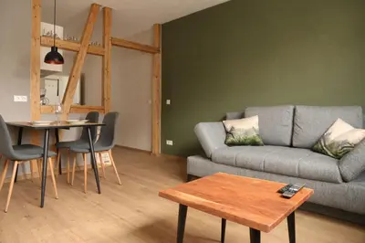 Ein Sitzbereich in der Unterkunft Ferienwohnung Evi