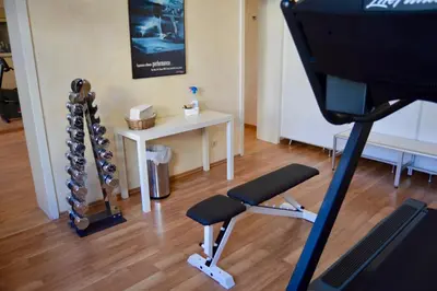 Das Fitnesscenter und/oder die Fitnesseinrichtungen in der Unterkunft Hotel Braunschweiger Hof