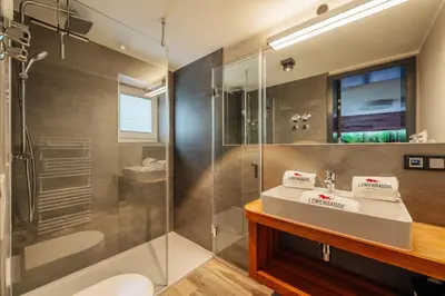 Ein Badezimmer in der Unterkunft Baude VI