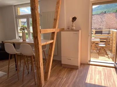 Küche/Küchenzeile in der Unterkunft Ferienwohnung Bergblick