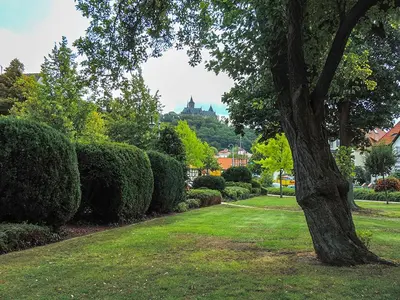 Ein Garten an der Unterkunft Atelier Wolkenschloss