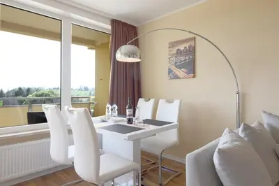 Ein Sitzbereich in der Unterkunft Apartment 444