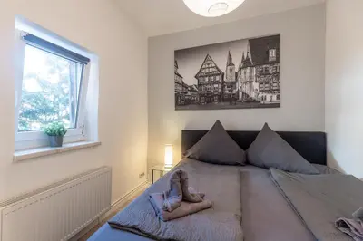 Ein Sitzbereich in der Unterkunft Ferienwohnung zum rost'gen Potte III