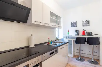 Küche/Küchenzeile in der Unterkunft Ferienwohnung zum rost'gen Potte III